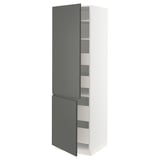 SEKTION / MAXIMERA Gabin alto 2 prtas 4 cjnes +ests, blanco/Voxtorp gris oscuro, 61x61x203 cm