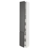SEKTION / MAXIMERA Gabin alto 2 prtas 4 cjnes +ests, blanco/Voxtorp gris oscuro, 38x37x229 cm