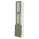 SEKTION / MAXIMERA Gabin alto 2 prtas vidrio 2 cjnes, blanco/Axstad verde grisáceo, 46x37x229 cm
