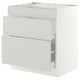 SEKTION / MAXIMERA Gabin bajo p/parilla 2 cajones, blanco/Aspudden gris claro, 76x61x76 cm
