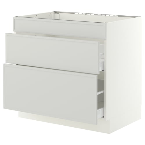 SEKTION / MAXIMERA Gabin bajo p/parilla 2 cajones, blanco/Aspudden gris claro, 91x61x76 cm