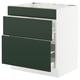 SEKTION / MAXIMERA Gabin bajo p/parilla 2 cajones, blanco/Havstorp Verde oscuro, 76x61x76 cm