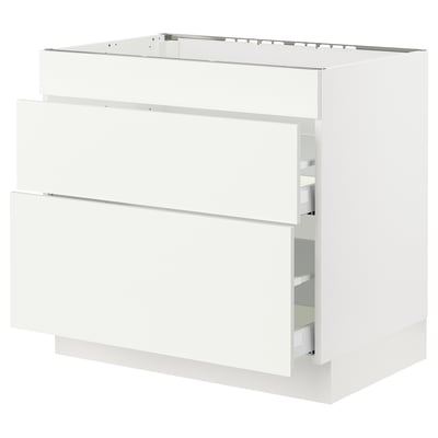 SEKTION / MAXIMERA Gabin bajo p/parilla 2 cajones, blanco/Vallstena blanco, 91x61x76 cm