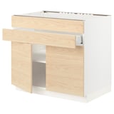 SEKTION / MAXIMERA Gabin bajo p/parilla 2 prts 1 cjn, blanco/Askersund efecto fresno claro, 91x61x76 cm