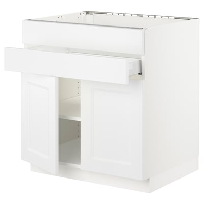 SEKTION / MAXIMERA Gabin bajo p/parilla 2 prts 1 cjn, blanco/Axstad blanco mate, 76x61x76 cm