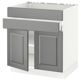 SEKTION / MAXIMERA Gabin bajo p/parilla 2 prts 1 cjn, blanco/Bodbyn gris, 76x61x76 cm