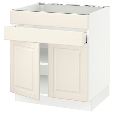 SEKTION / MAXIMERA Gabin bajo p/parilla 2 prts 1 cjn, blanco/Bodbyn hueso, 76x61x76 cm