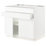 SEKTION / MAXIMERA Gabin bajo p/parilla 2 prts 1 cjn, blanco Enköping/blanco efecto madera, 91x61x76 cm