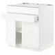 SEKTION / MAXIMERA Gabin bajo p/parilla 2 prts 1 cjn, blanco Enköping/blanco efecto madera, 76x61x76 cm