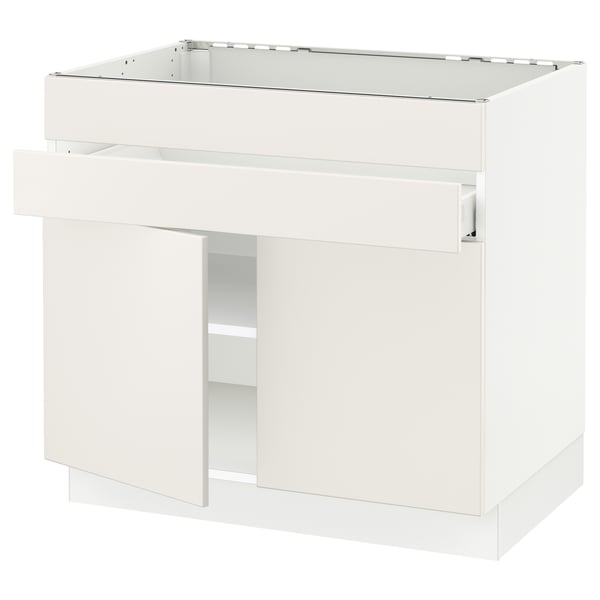 SEKTION / MAXIMERA Gabin bajo p/parilla 2 prts 1 cjn, blanco/Veddinge blanco, 91x61x76 cm