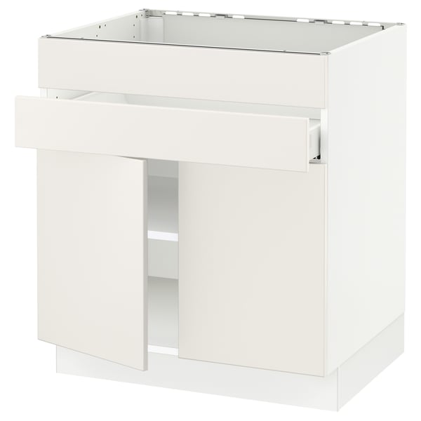 SEKTION / MAXIMERA Gabin bajo p/parilla 2 prts 1 cjn, blanco/Veddinge blanco, 76x61x76 cm