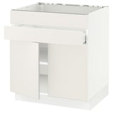 SEKTION / MAXIMERA Gabin bajo p/parilla 2 prts 1 cjn, blanco/Veddinge blanco, 76x61x76 cm