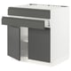 SEKTION / MAXIMERA Gabin bajo p/parilla 2 prts 1 cjn, blanco/Voxtorp gris oscuro, 76x61x76 cm