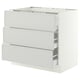 SEKTION / MAXIMERA Gabin bajo p/parilla 3 cajones, blanco/Aspudden gris claro, 91x61x76 cm