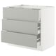 SEKTION / MAXIMERA Gabin bajo p/parilla 3 cajones, blanco/Havstorp gris claro, 91x61x76 cm