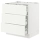 SEKTION / MAXIMERA Gabin bajo p/parilla 3 cajones, blanco/Vallstena blanco, 76x61x76 cm