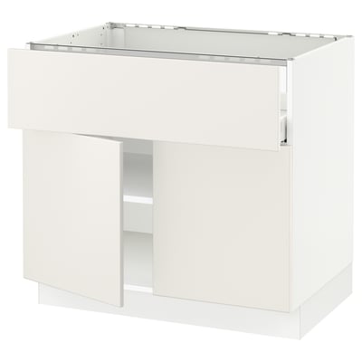 SEKTION / MAXIMERA Gabin bajo p/parrilla 2 prtas 1 cjn, blanco/Veddinge blanco, 91x61x76 cm