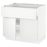 SEKTION / MAXIMERA Gabin bajo p/parrilla 2 prtas 1 cjn, blanco/Voxtorp blanco mate, 91x61x76 cm