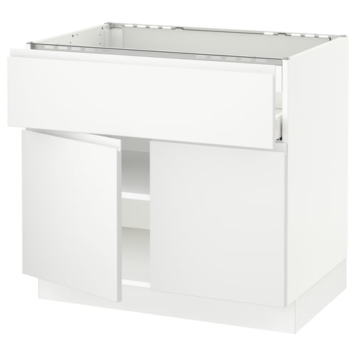 SEKTION / MAXIMERA Gabin bajo p/parrilla 2 prtas 1 cjn, blanco/Voxtorp blanco mate, 91x61x76 cm
