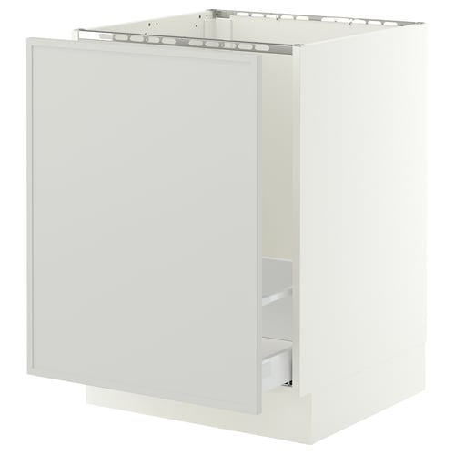 SEKTION / MAXIMERA Gabin bajo p/ tarja y bote basura, blanco/Aspudden gris claro, 61x61x76 cm