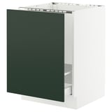 SEKTION / MAXIMERA Gabin bajo p/ tarja y bote basura, blanco/Havstorp Verde oscuro, 61x61x76 cm