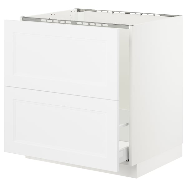 SEKTION / MAXIMERA Gabin bajo p/tarja y bote de basura, blanco/Axstad blanco mate, 76x61x76 cm