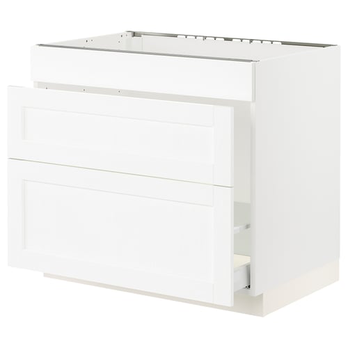 SEKTION / MAXIMERA Gabin bajo p/tarja y bote de basura, blanco Enköping/blanco efecto madera, 91x61x76 cm