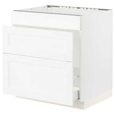 SEKTION / MAXIMERA Gabin bajo p/tarja y bote de basura, blanco Enköping/blanco efecto madera, 76x61x76 cm