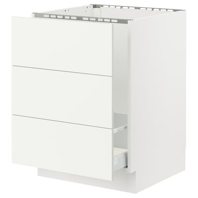 SEKTION / MAXIMERA Gabin bajo p/tarja y bote de basura, blanco/Vallstena blanco, 61x61x76 cm