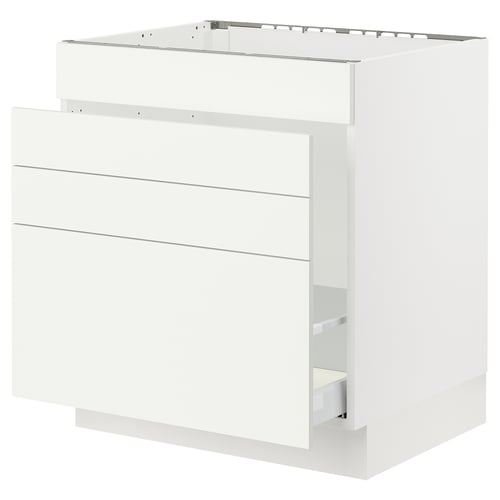 SEKTION / MAXIMERA Gabin bajo p/tarja y bote de basura, blanco/Vallstena blanco, 76x61x76 cm