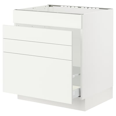 SEKTION / MAXIMERA Gabin bajo p/tarja y bote de basura, blanco/Vallstena blanco, 76x61x76 cm