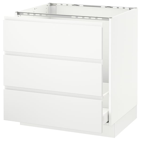 SEKTION / MAXIMERA Gabin bajo p/tarja y bote de basura, blanco/Voxtorp blanco mate, 76x61x76 cm