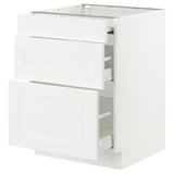 SEKTION / MAXIMERA Gabin bajo sup extensible 2 cajnes, blanco/Axstad blanco mate, 61x61x76 cm