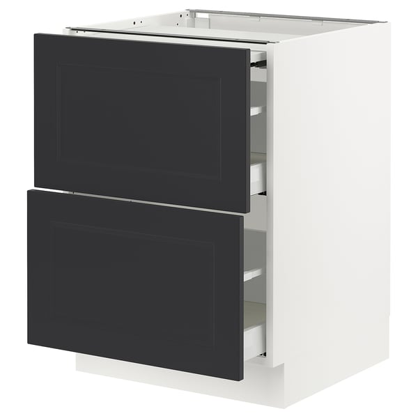SEKTION / MAXIMERA Gabin bajo sup extensible 2 cajnes, blanco Axstad/mate azul, 61x61x76 cm