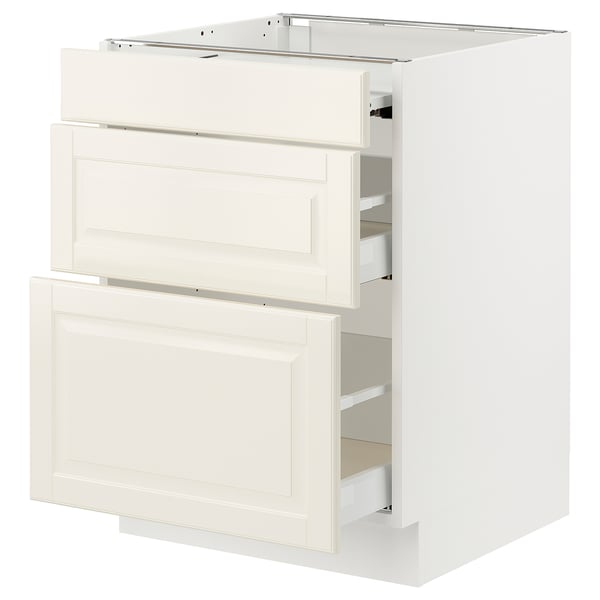 SEKTION / MAXIMERA Gabin bajo sup extensible 2 cajnes, blanco/Bodbyn hueso, 61x61x76 cm