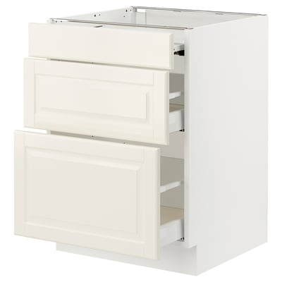 SEKTION / MAXIMERA Gabin bajo sup extensible 2 cajnes, blanco/Bodbyn hueso, 61x61x76 cm