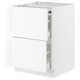 SEKTION / MAXIMERA Gabin bajo sup extensible 2 cajnes, blanco Enköping/blanco efecto madera, 61x61x76 cm