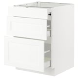 SEKTION / MAXIMERA Gabin bajo sup extensible 2 cajnes, blanco Enköping/blanco efecto madera, 61x61x76 cm