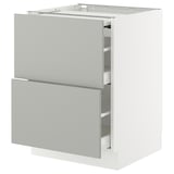 SEKTION / MAXIMERA Gabin bajo sup extensible 2 cajnes, blanco/Havstorp gris claro, 61x61x76 cm