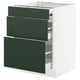 SEKTION / MAXIMERA Gabin bajo sup extensible 2 cajnes, blanco/Havstorp Verde oscuro, 61x61x76 cm