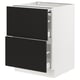 SEKTION / MAXIMERA Gabin bajo sup extensible 2 cajnes, blanco/Nickebo Carbón mate, 61x61x76 cm