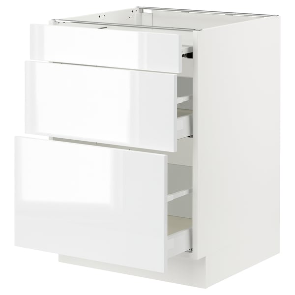 SEKTION / MAXIMERA Gabin bajo sup extensible 2 cajnes, blanco/Ringhult blanco, 61x61x76 cm