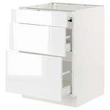 SEKTION / MAXIMERA Gabin bajo sup extensible 2 cajnes, blanco/Ringhult blanco, 61x61x76 cm