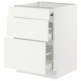 SEKTION / MAXIMERA Gabin bajo sup extensible 2 cajnes, blanco/Vallstena blanco, 61x61x76 cm
