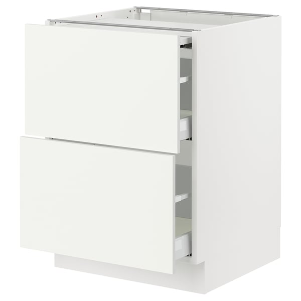 SEKTION / MAXIMERA Gabin bajo sup extensible 2 cajnes, blanco/Vallstena blanco, 61x61x76 cm