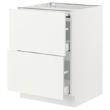 SEKTION / MAXIMERA Gabin bajo sup extensible 2 cajnes, blanco/Vallstena blanco, 61x61x76 cm