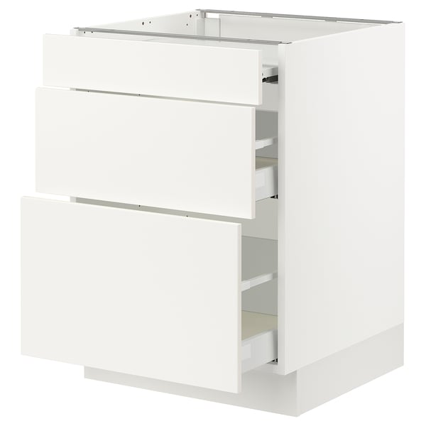 SEKTION / MAXIMERA Gabin bajo sup extensible 2 cajnes, blanco/Veddinge blanco, 61x61x76 cm