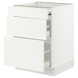 SEKTION / MAXIMERA Gabin bajo sup extensible 2 cajnes, blanco/Veddinge blanco, 61x61x76 cm