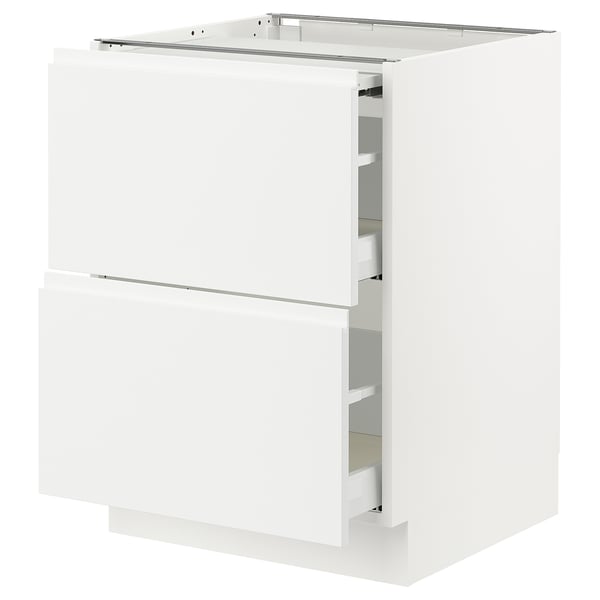 SEKTION / MAXIMERA Gabin bajo sup extensible 2 cajnes, blanco/Voxtorp blanco mate, 61x61x76 cm