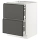 SEKTION / MAXIMERA Gabin bajo sup extensible 2 cajnes, blanco/Voxtorp gris oscuro, 61x61x76 cm